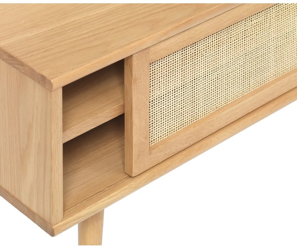 Comodă TV în culoare naturală cu aspect de lemn de stejar 150x50 cm Barrali – Unique Furniture