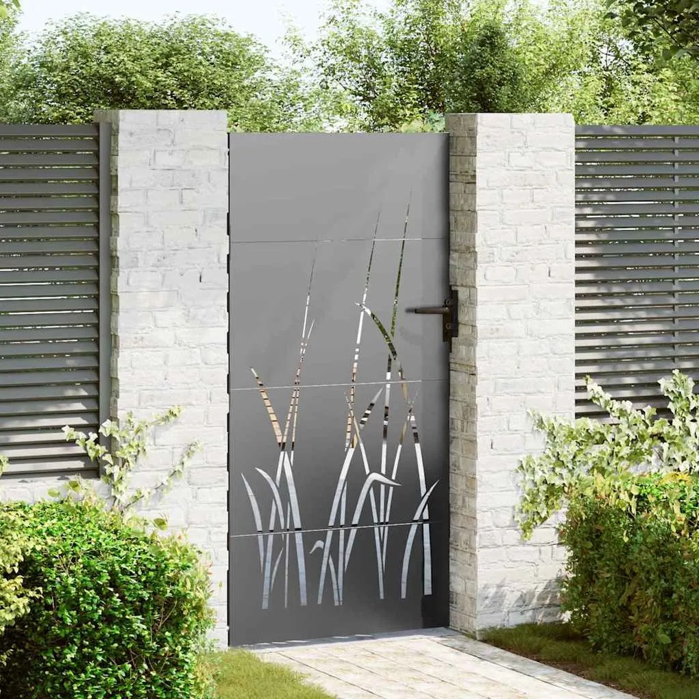 vidaXL Poartă de grădină Negru 105 x 175 cm Oțel vopsit în pulbere