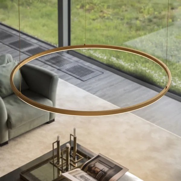 Ideal Lux - Lustra LED suspendată pe cablu ORACLE SLIM LED/83W/230V 3000K Ø 150 cm aurie