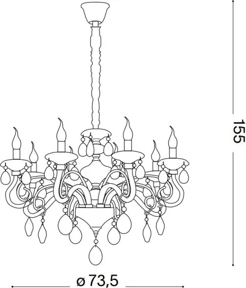 Lustră pe cablu Ideal Lux NEGRESCO 8×E14/40W/230V