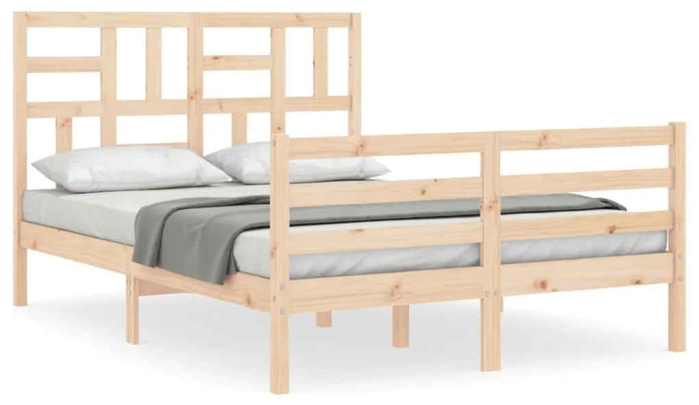 3194891 vidaXL Cadru de pat cu tăblie, 120x200 cm, lemn masiv