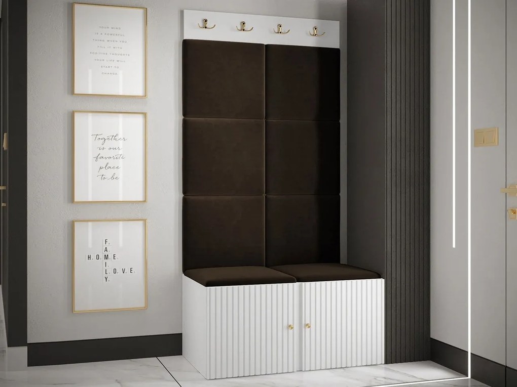 Mobilier hol Tewarota Slim IV (Alb + maro) . 1104857