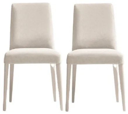 Set de 2 scaune tapitate Cornish, alb, 86 x 48 x 58 cm