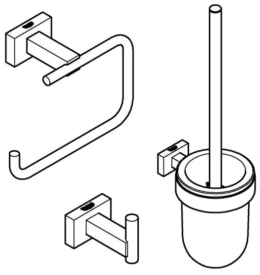 GROHE 40757001 - Set de accesorii ESSENTIALS CUBE, crom lucios