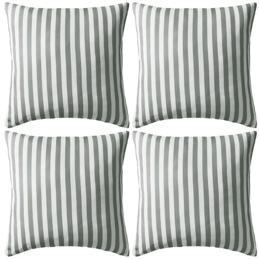 vidaXL Perne de exterior, 4 buc, imprimeu dungi, 45x45 cm, gri