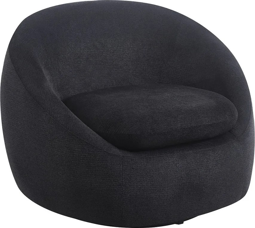 Fotoliu Rotativ – Fotoliu Modern și Confortabil pentru Living, Material Textil, stofa Aragon, Negru