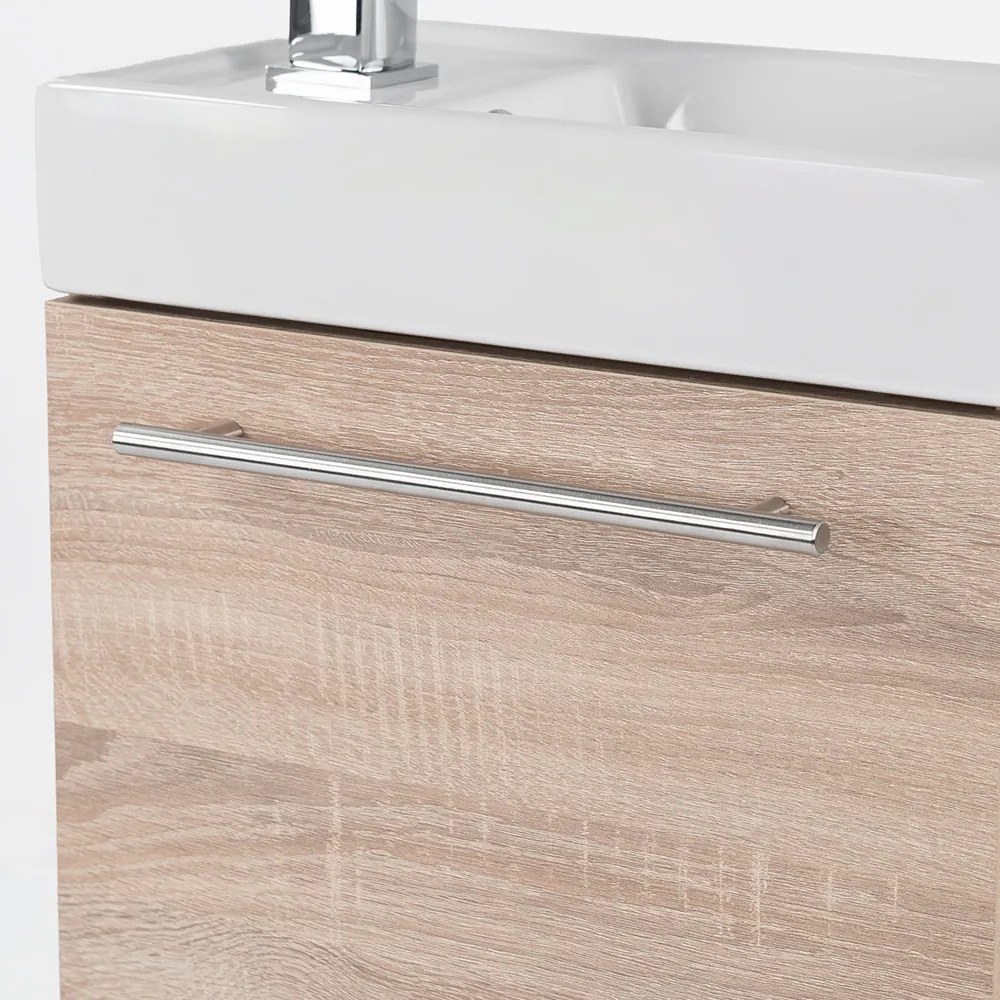 Mobilier de baie fantastic Melanie cu oglindă, culoare stejar sonoma