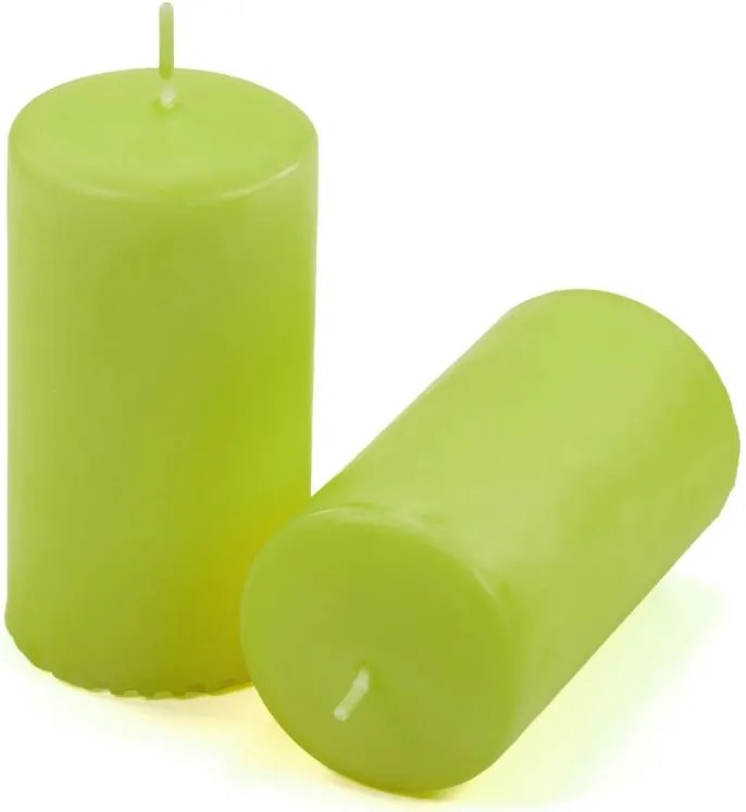 Set de lumânări pilon, 11,5 cm, Ø 6 cm, verde deschis, 6 buc