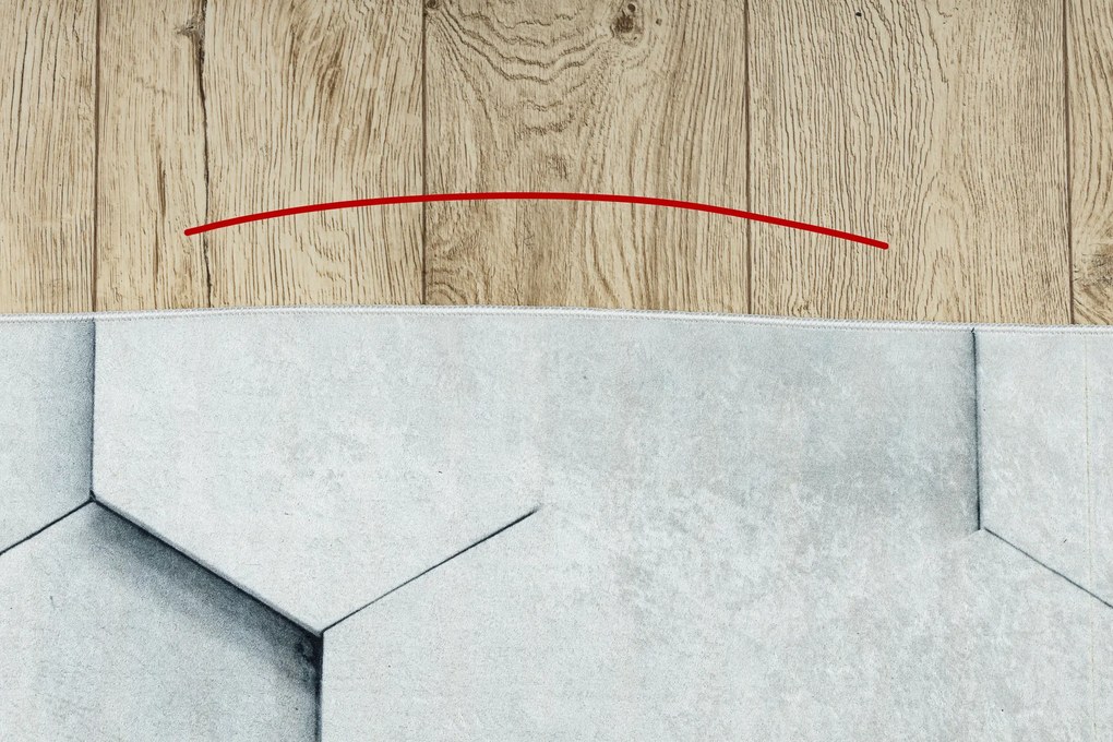 ANDRE 1180 covor lavabil Fagure, hexagon 3D anti-alunecare - gri - SECUNDAR-COTATI PRODUSUL