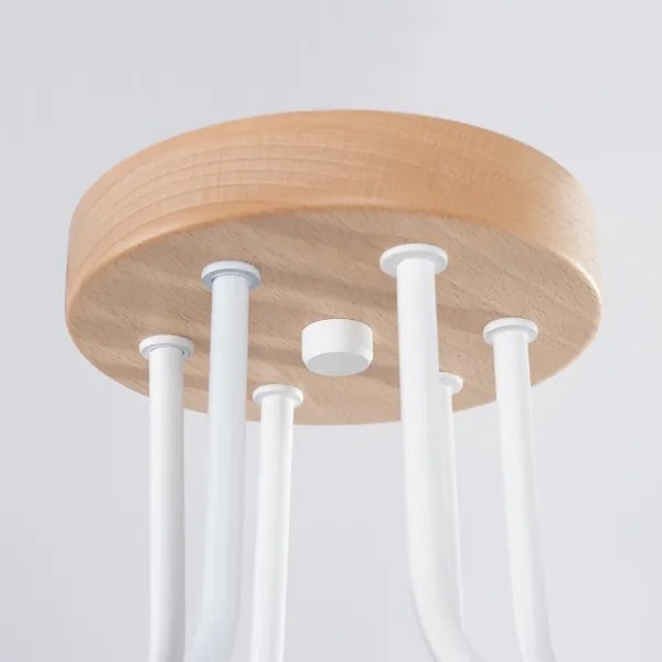 Lustră aplicată Sollux SL.1666 TIMBO 6xE27/15W/230V alb/bej/fag