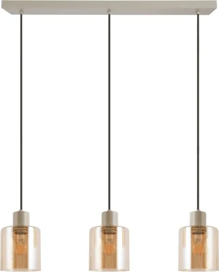 Brilliant - Lustru suspendat pe cablu LYSKA 3xE27/20W/230V crem/bej fumuriu
