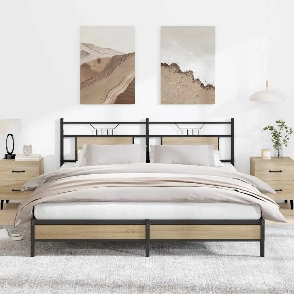 vidaXL Cadru de pat fără saltea Stejar Sonoma 183x213cm Lemn prelucrat
