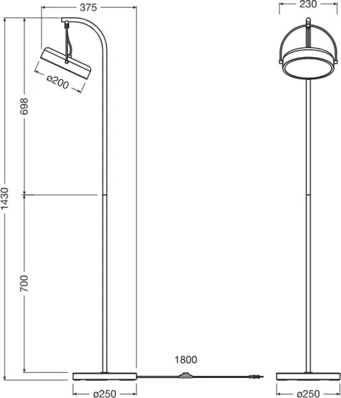 Osram - Lampadar LED DECOR PUCK LED/12W/230V CRI 90, negru