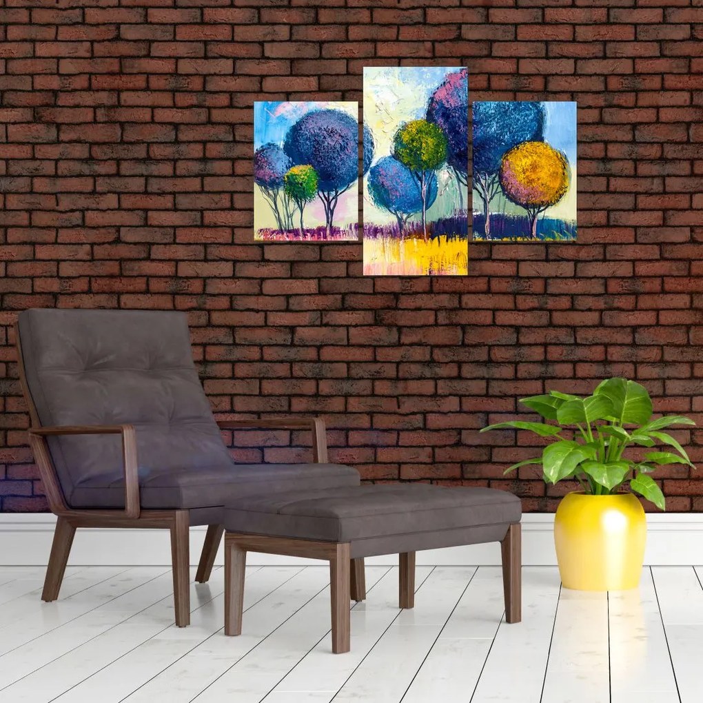Tablou - Copaci, pictură în ulei (90x60 cm)