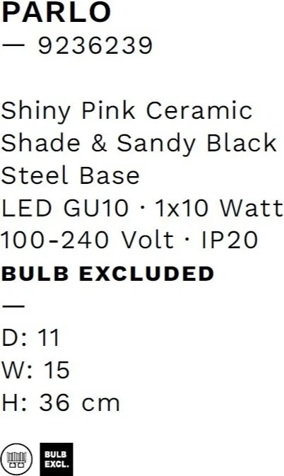 Aplica de perete design minimalist PARLO roz