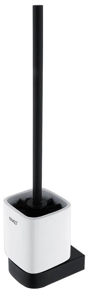 Perie de toaletă de perete NIMCO NKC 30094KN-90 NIKAU alb/negru mat