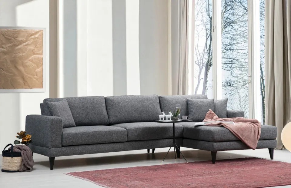 Coltar Extensibil Nordic Corner Right (L3+Chl), Gri Inchis