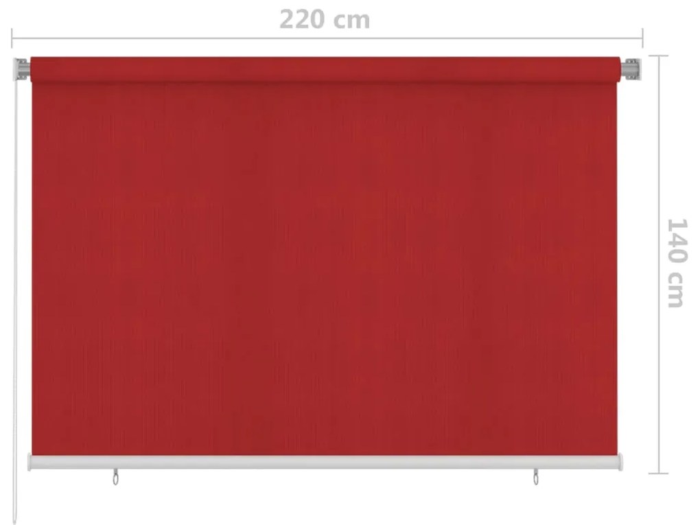 Jaluzea tip rulou de exterior, rosu, 220x140 cm 220 x 140 cm