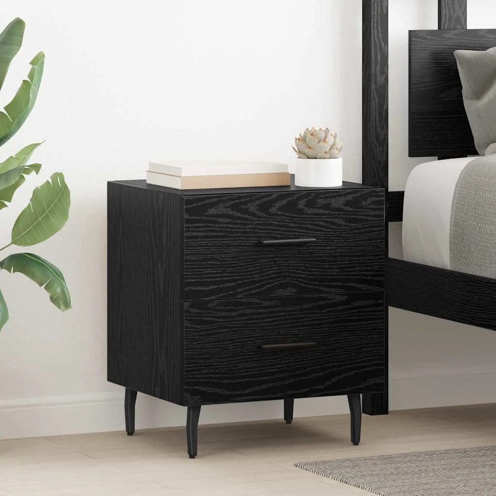 vidaXL Dulap de noapte Stejar Negru 40 x 35 x 47,5 cm Lemn compozit