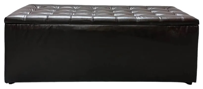 Bancheta cu spatiu depozitare Cozy, 120x42x46 cm, piele ecologica, wenge