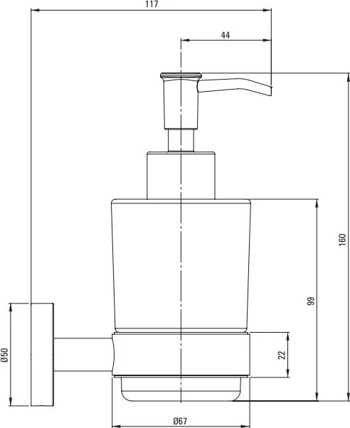 JASMIN Dozator de sapun - montat pe perete ADJ_N421 finisaj negru