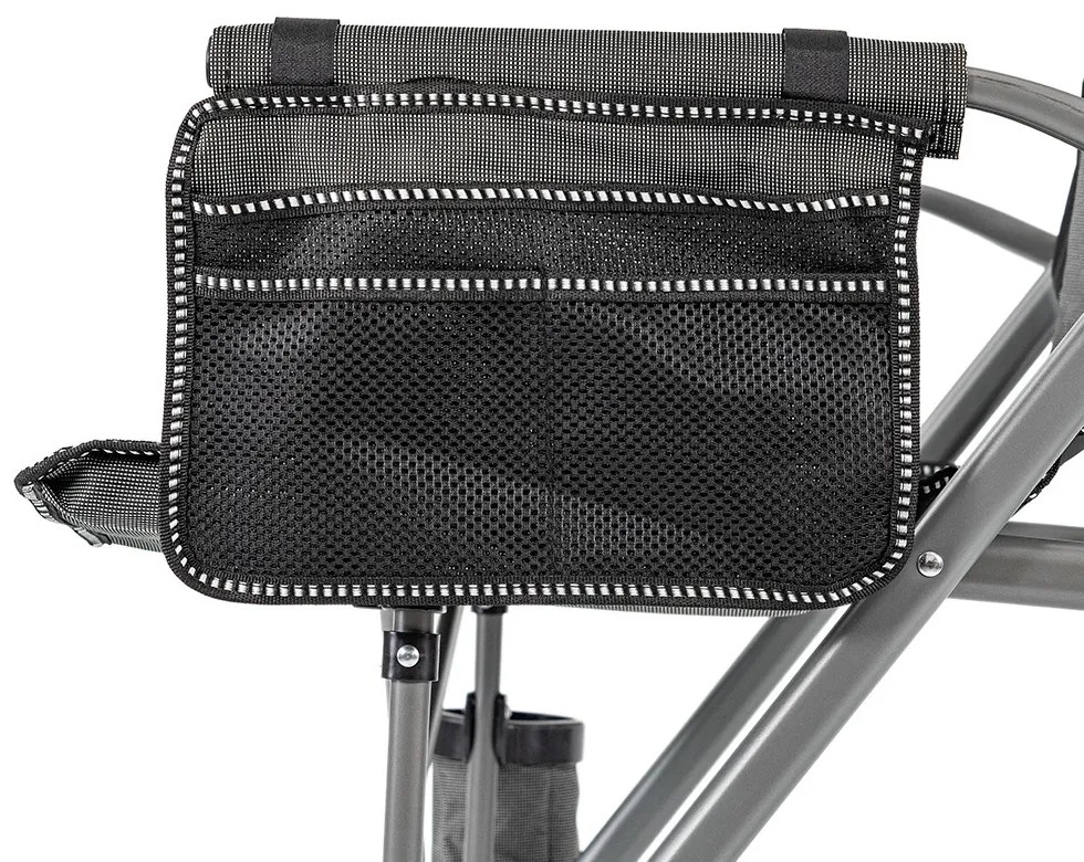 Leziter Comfort Plus scaun de pescuit cu braț și suport pentru pahare gri