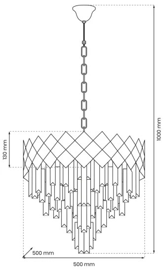 Lustră pe lanț CARISMA 9xE14/40W/230V crom mat