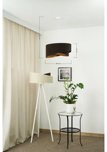 Lustră LED pe cablu Brilagi LYRA 1xE27/15W/230V maro închis/auriu