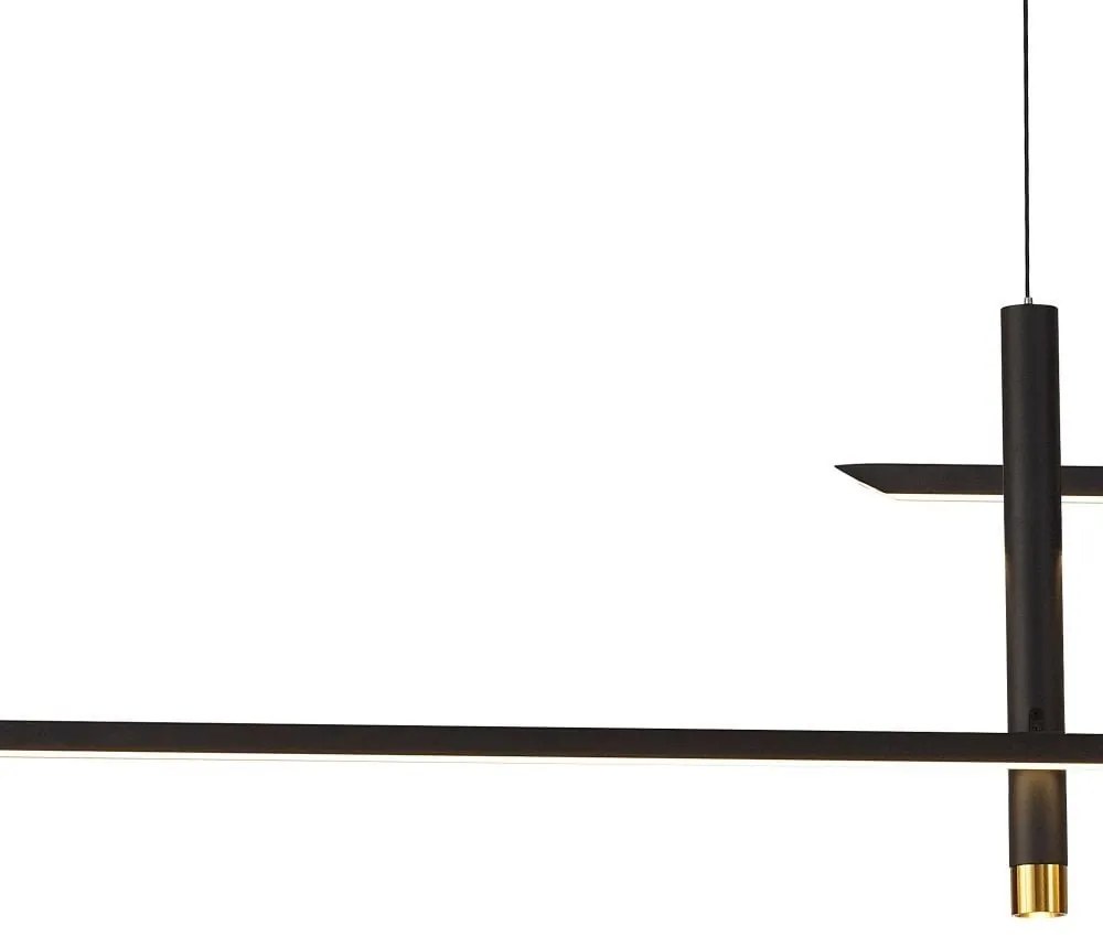 Lustra liniara cu doua spoturi LED ESPARTA negru/ auriu