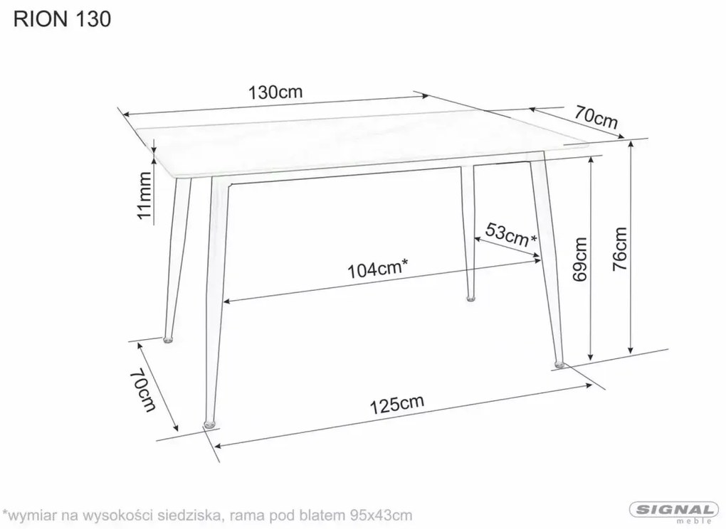 Masa Rion gri/negru L130xl70 cm