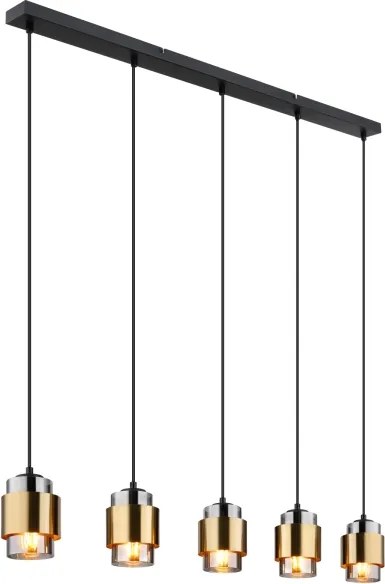Globo 15560-5H - Lustră suspendată pe cablu MILLEY 5xE27/40W/230V negru/alamă