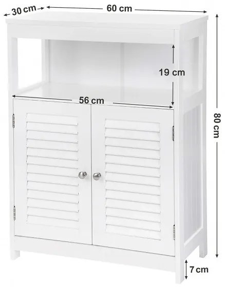 Comoda Baie Cottage Alb, 60 Cm