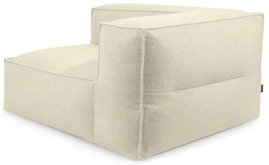 Fotoliu bean bag gri deschis cu tapițerie din țesătură bouclé Mass Corner 150 Left – SLOWDOWN