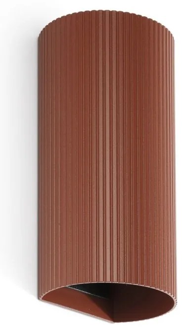 Aplica perete aluminiu striat terracotta, 2xGU10, SOLE round