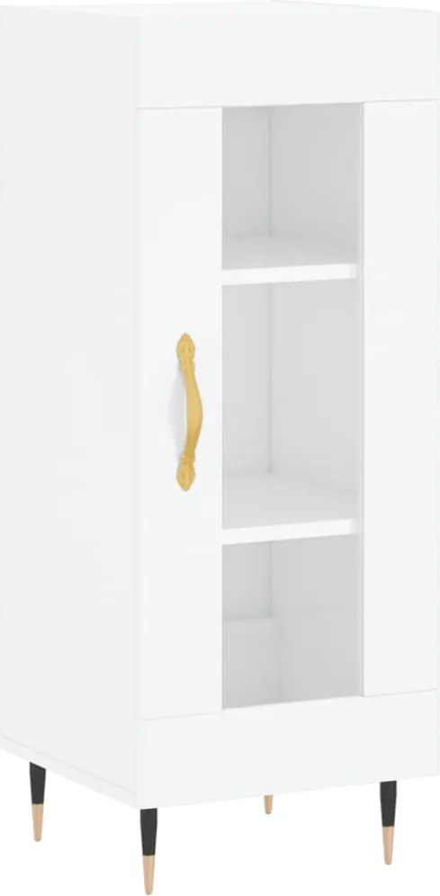 vidaXL Servantă, alb extralucios, 34,5x34x90 cm, lemn compozit
