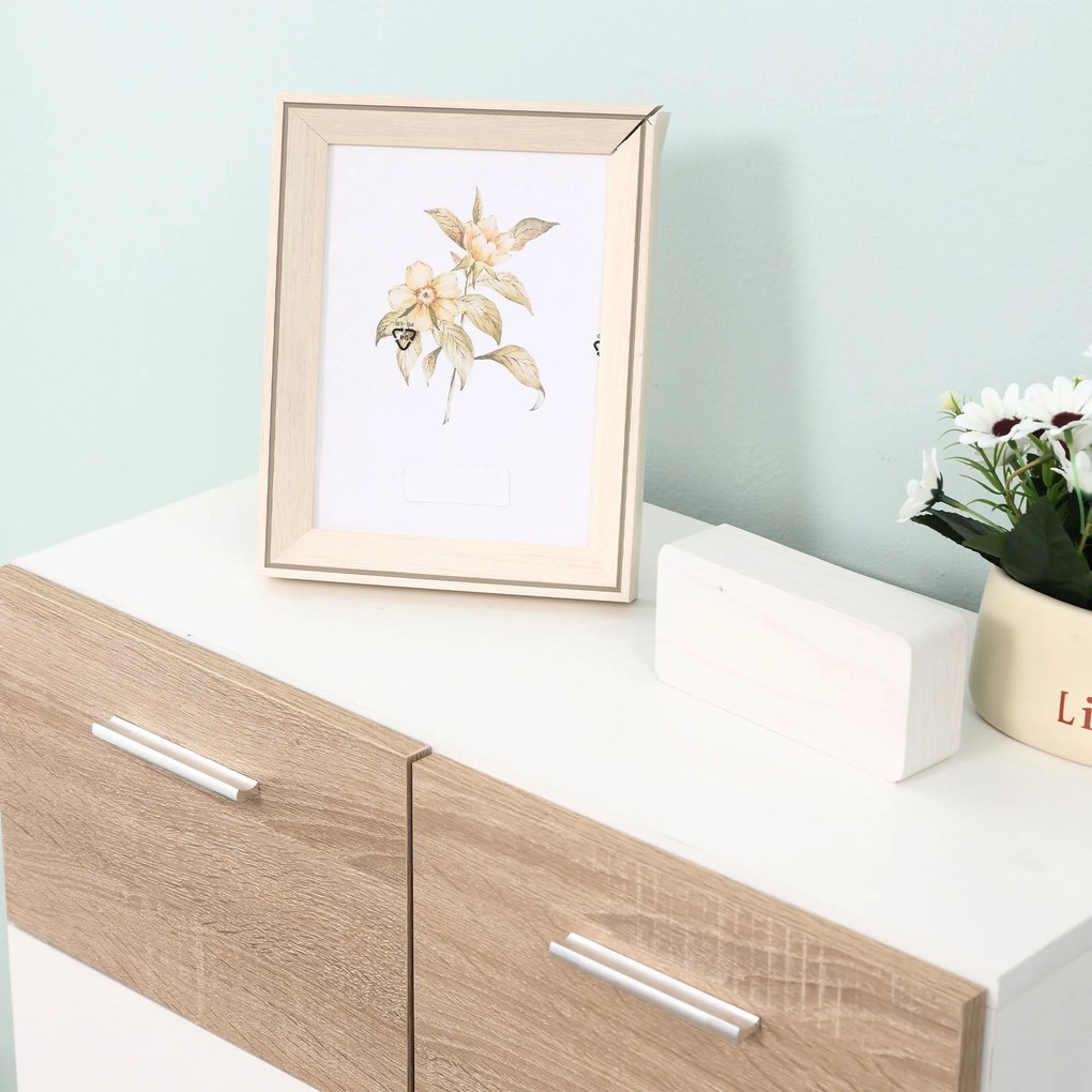 kleankin Dulap de Podea pentru Baie cu 2 Uși și Rafturi Interioare Reglabile Mobilier Auxiliar din Lemn Multifuncțional pentru Living Bucătărie Dining 60x30x85 cm Alb | Aosom Romania