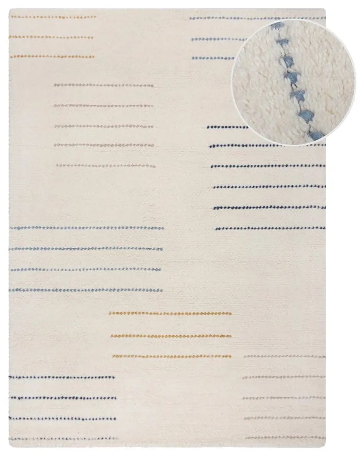 Covor crem țesut manual din lână 160x230 cm Dottie Geometric – Flair Rugs