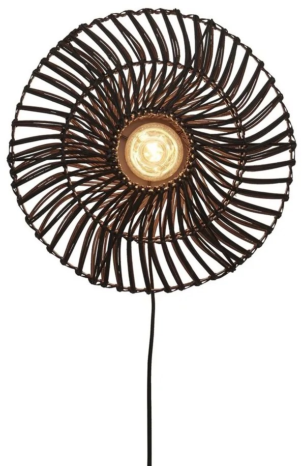 Aplica de perete eco din ratan Zanzibar flat 40cm S, bl