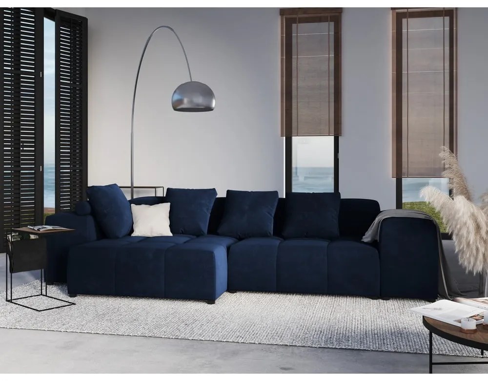 Modul pentru canapea albastru cu tapițerie din catifea Rome Velvet - Cosmopolitan Design