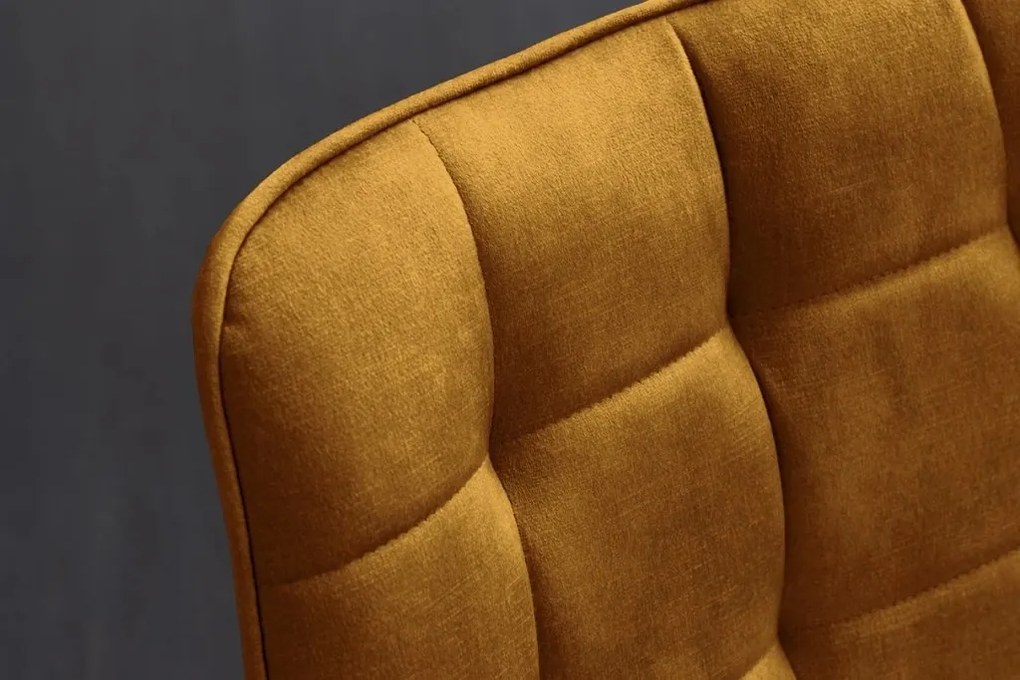 Set de 4 scaune ROADSTAR catifea galben mustar