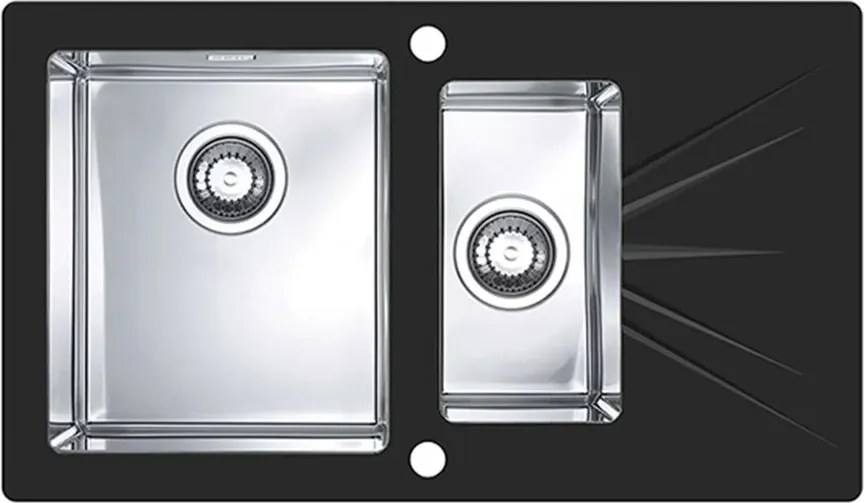 Chiuveta inox Alveus Karat 20 inox - negru 86x50 cm stanga