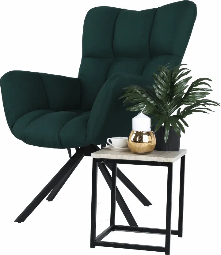Scaun de design, ţesătură verde, KOMODO