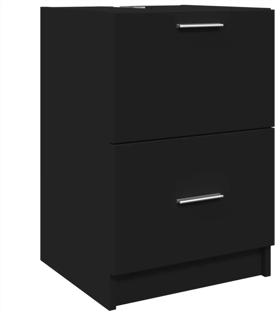 vidaXL Dulap de chiuvetă, negru, 40x37x59 cm, lemn prelucrat