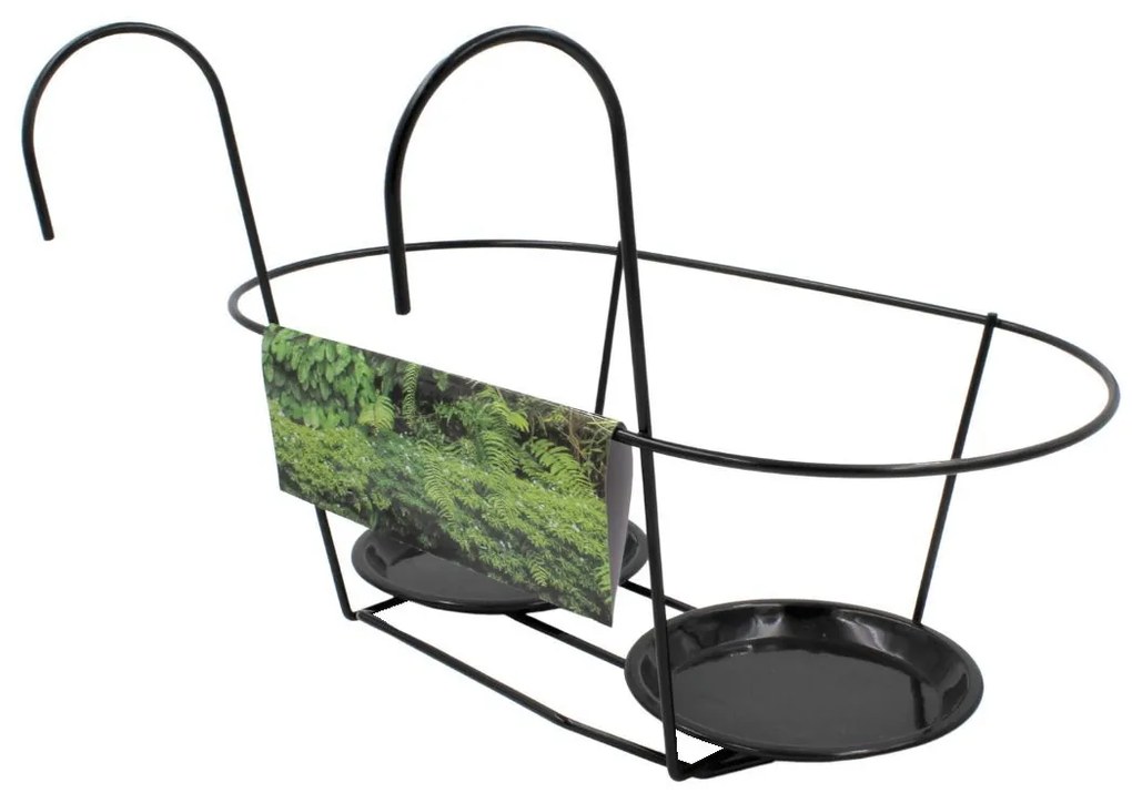 Suport metalic dublu ghiveci flori 39x26 cm