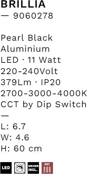 Aplica LED iluminat ambiental BRILLIA negru