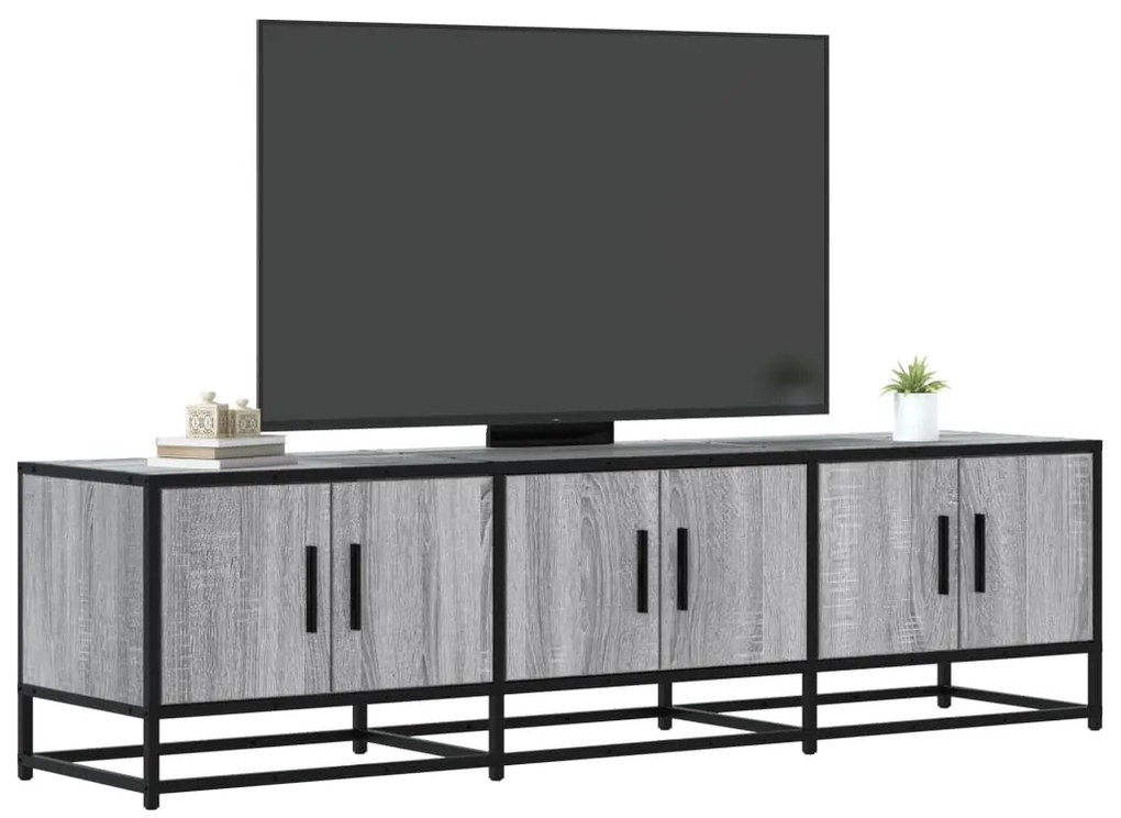 vidaXL Dulap TV, gri sonoma, 150x35x41 cm, lemn prelucrat și metal