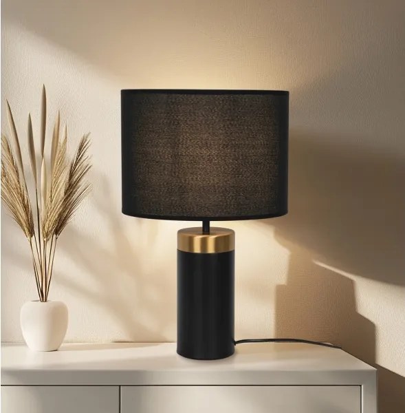 Lampă de masă LUCIANO 1xE27/40W/230V neagră/aurie