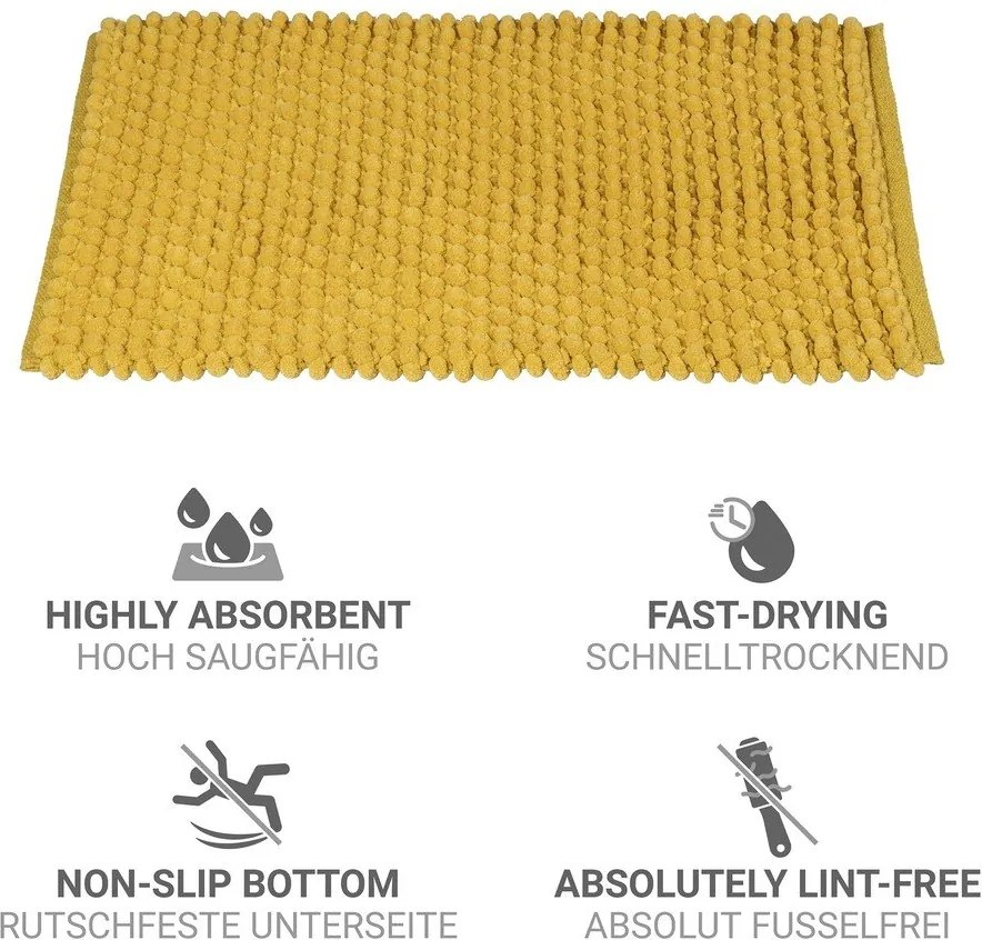 Covoraș de baie galben din material textil 50x80 cm Solivo – Wenko