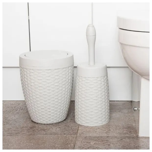 Coș pentru baie Addis Rattan Bath Bin Calico, 5 l, crem