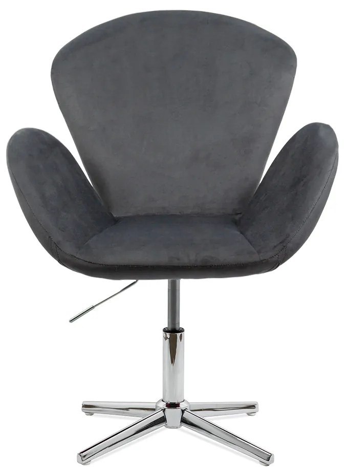 Scaun lounge gri din catifea, reglabil si elegant REL 406